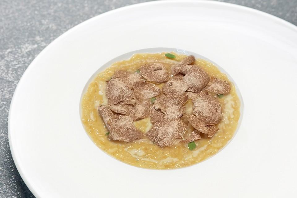Buona Terra - Risotto with Espresso, Parmesan Cheese, Anchovy Sauce and White Truffle