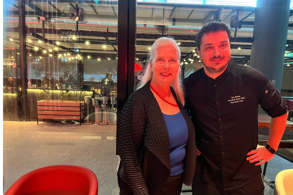Chef Lluc Brossa Argany and Joanne Flinn at Pura Brasa PLQ