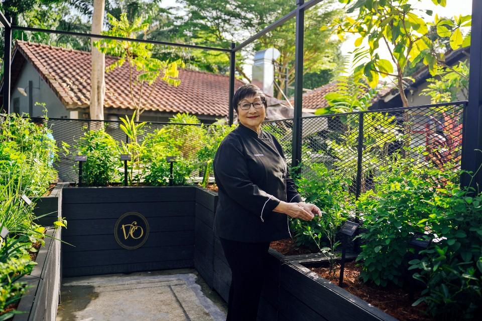 Violet Oon in the Dempsey outlet's Edible Garden