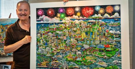 Charles Fazzino Honoured Singapore’s 60th Birthday with The Unbelievable Island of Singapore at 60