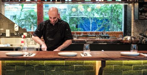 Chef-owner Xavi Palau in the kitchen