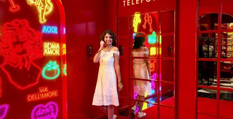 Harnoor Channi-Tiwary, Expat Choice writer at the entryway of Medusa