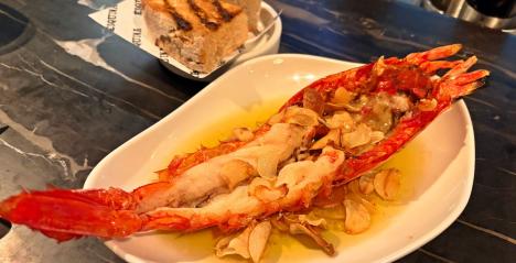 Prawn and garlic oil at esquina