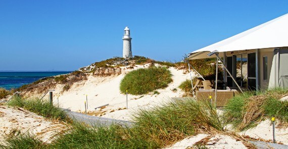 Discovery glamping Pinky Beach Bathurst Lighthouse