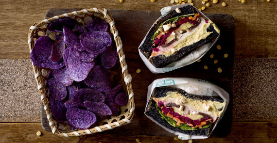 Portobello Avocado Humus Black Sandwich